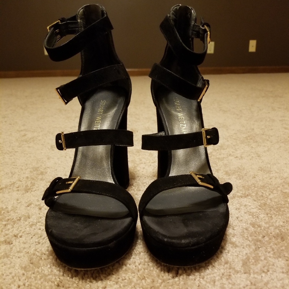 Stuart Weitzman Fourbucks suede platform sandal